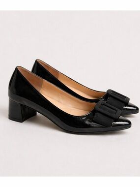 Adrienne Vittadini Black Patent Block Heel Size 7